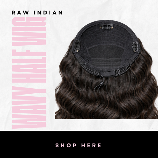 Raw Indian Wavy Half Wig (Please Read Description)
